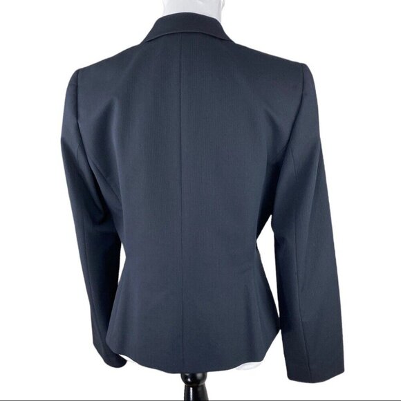 Tahari ASL Women's Navy Pinstripe Two Button Business Career Luxury Blazer 8/C38 - Picture 5 of 13